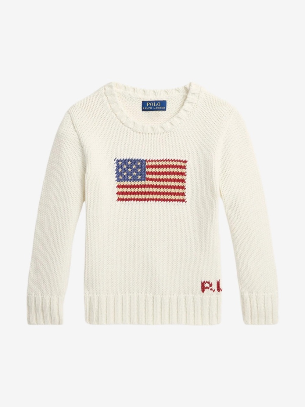 Polo by Ralph Lauren Cream Knit American Flag Sweater - Women's - fits like XS/S - Picture 2 of 3